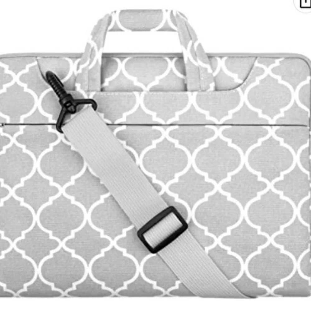 Laptop Shoulder Bag Gray Chevron 16x12 NWT